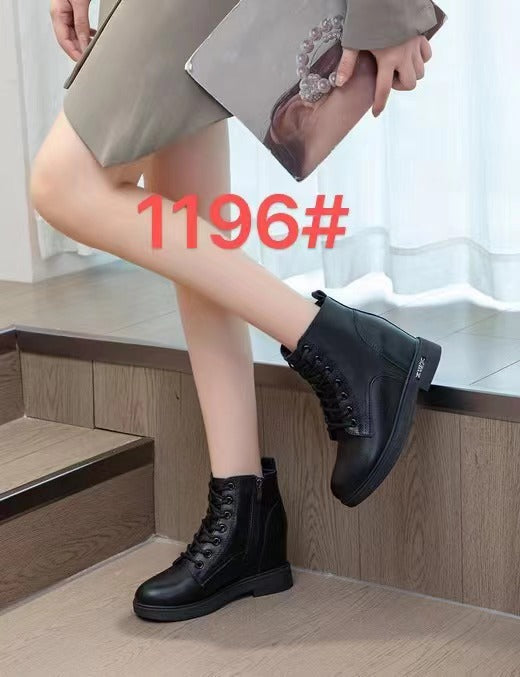 Women's Martin British Style Ankle Thick Fleece-lined Heels