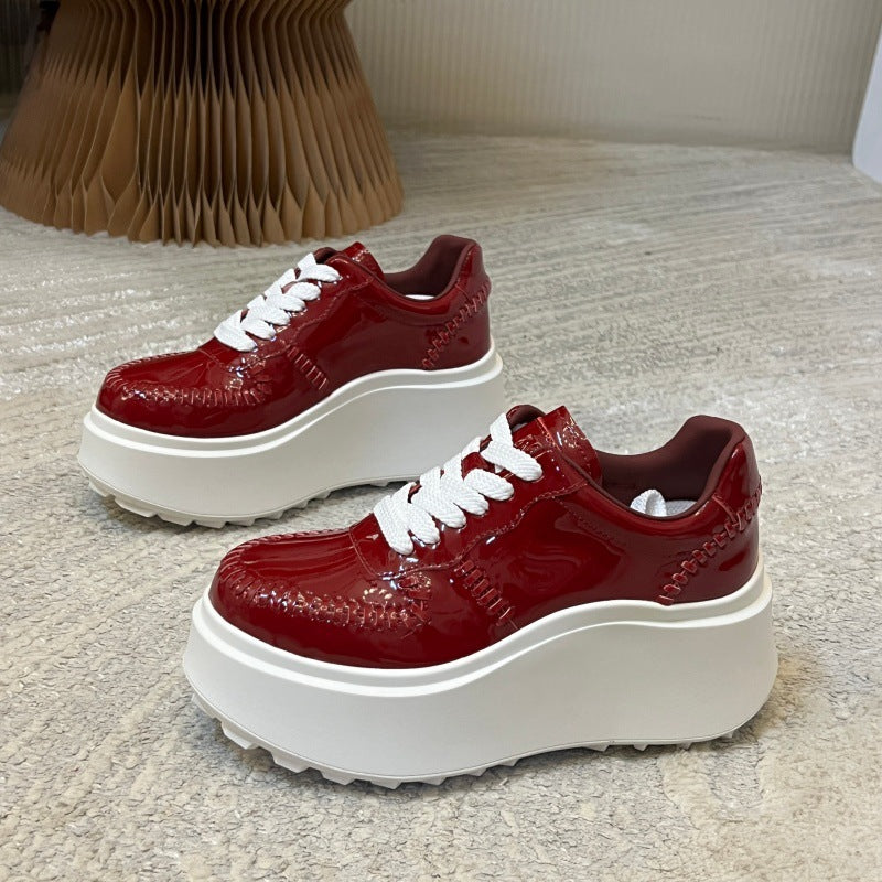 Women's Platform White Height Increasing Small Breathable Women's Casual Shoes