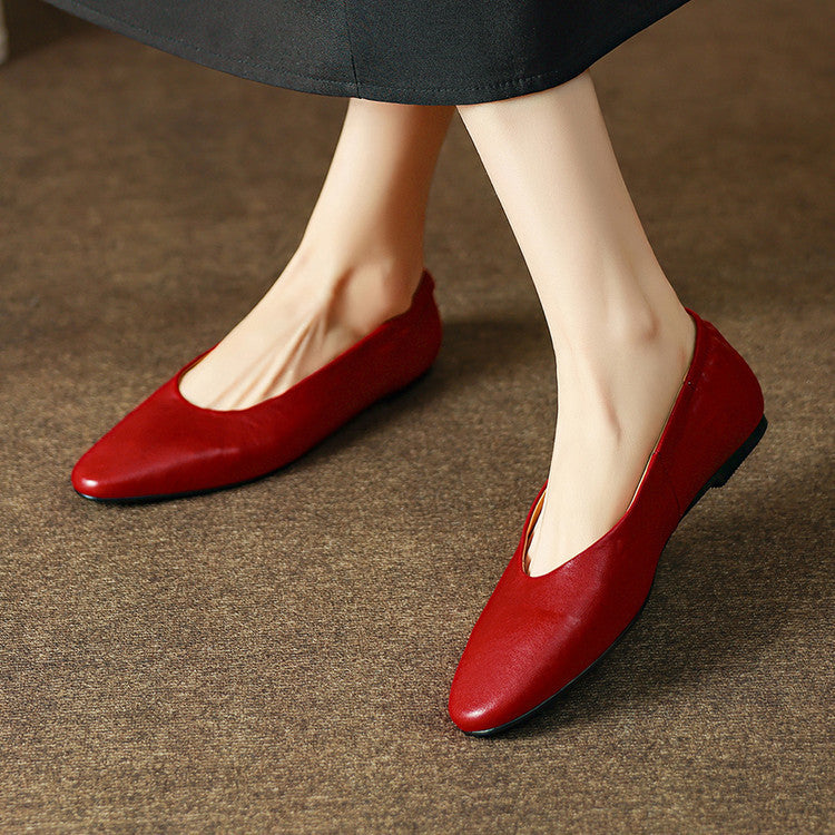 French Retro Soft Bottom Granny Versatile Sheepskin Pumps Driving Women's Fashion Shoes