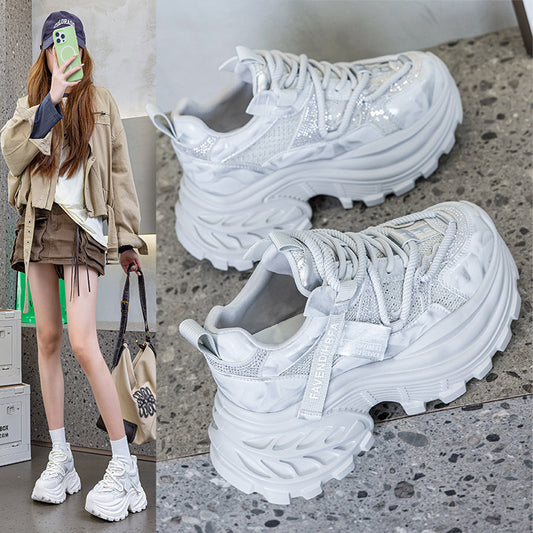 Women's Light Diamond Dad Height Increasing Plus Casual Shoes