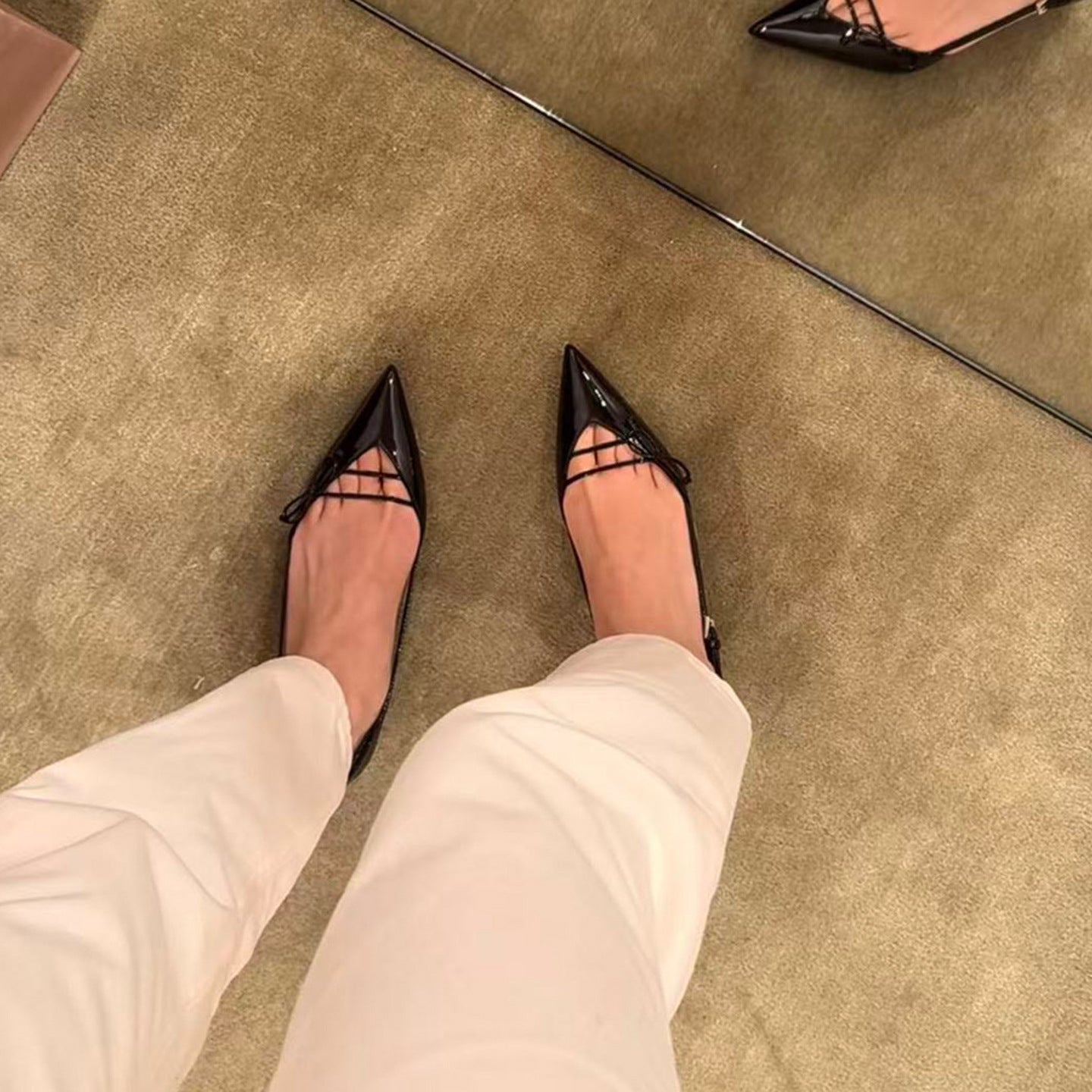 Women's French Style Bowknot Pumps Niche Temperament High Cat Mary Women's Fashion Shoes
