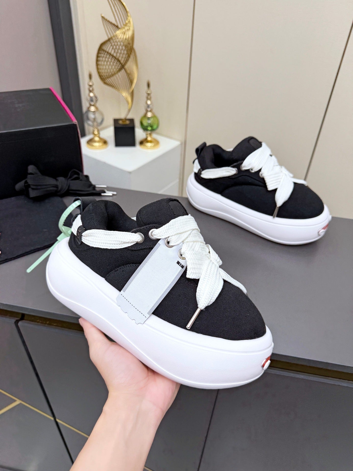 Women's Tan Jack Purcell Bread Thick-soled Increased Round Sports Casual Shoes