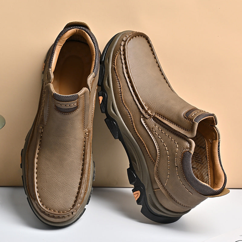 Men's Plus Size Thick Bottom Winter Men's Leather Boots