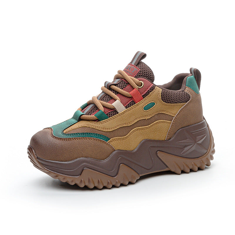 Women's Platform Dad Breathable Warm Small Height Sneakers