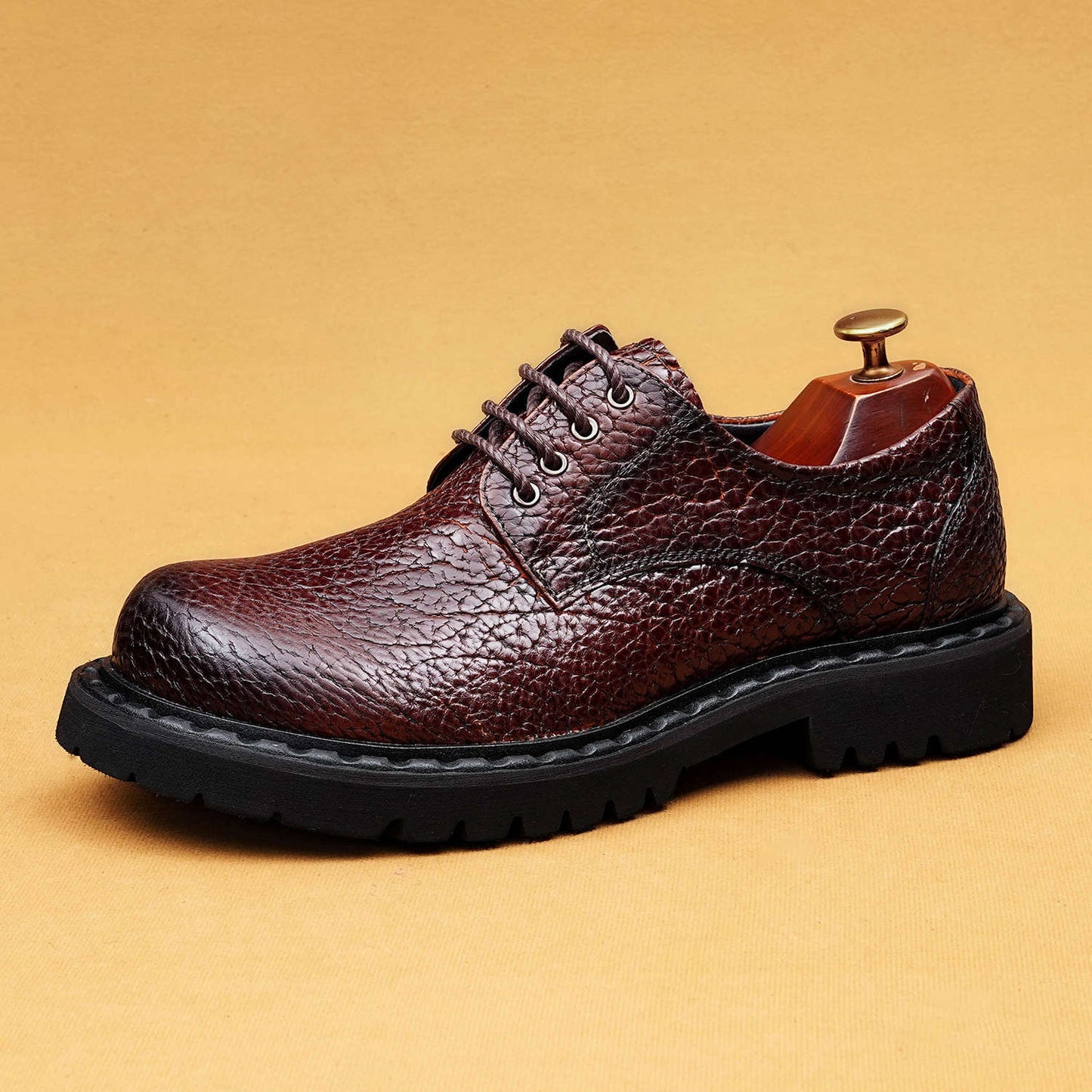 Men's Crocodile Pattern British Breathable First Layer Casual Shoes