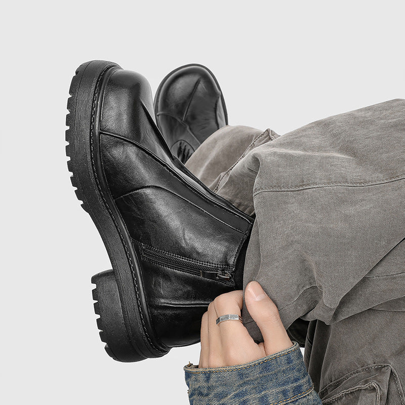 Men's Head Chelsea Trendy British Style Height Increasing Men's Martin Boots