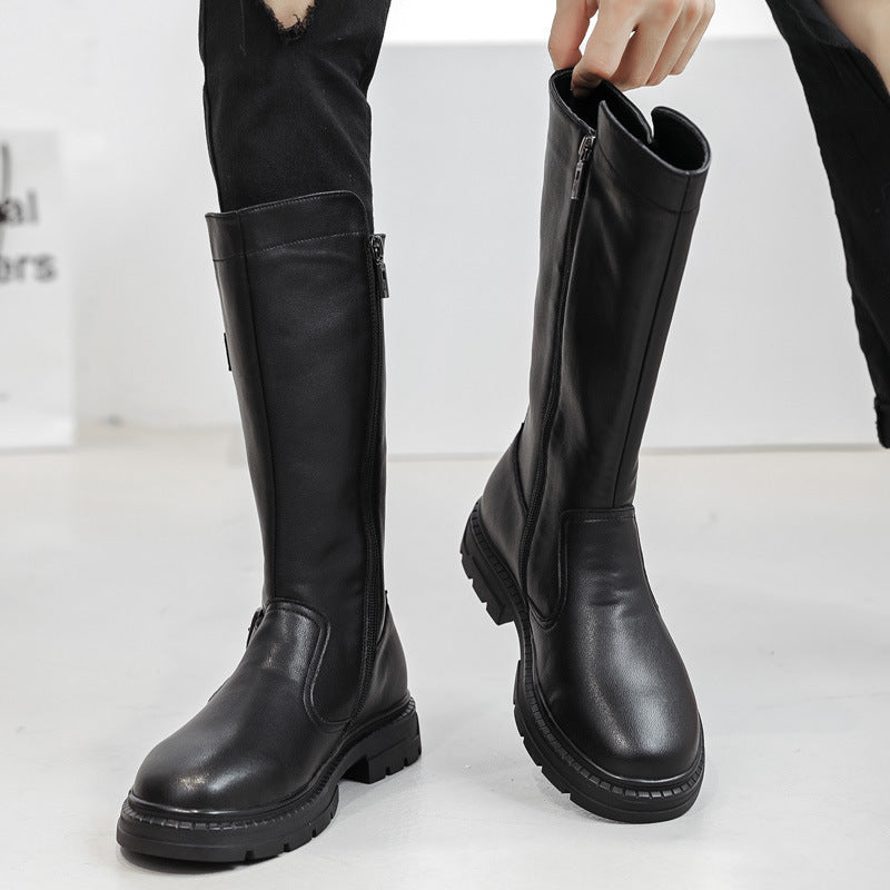 Men's Top Martin Genuine Knee-high Knight Long Thick Men's Leather Boots