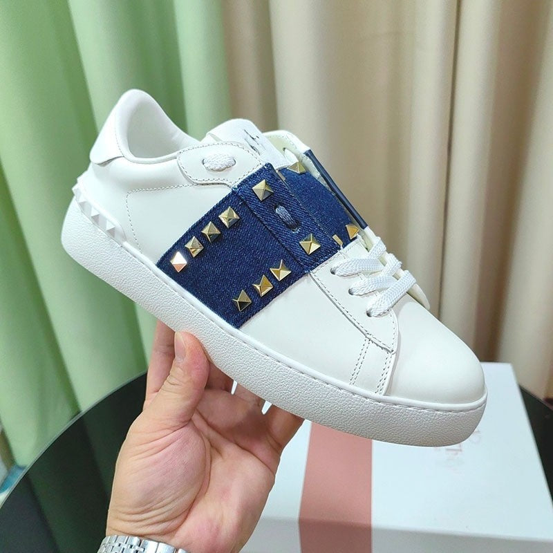 Men's Rivet White Genuine Fashion Trendy Couple Men's Sports Shoes