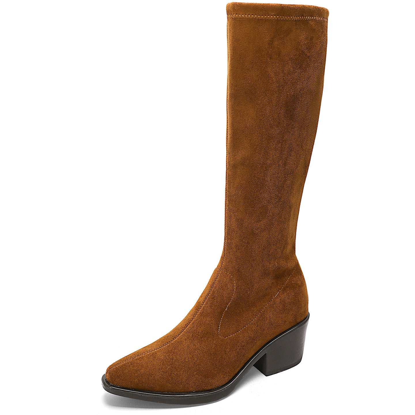 Cowboy Below The Knee Retro Long Female Chunky Height Women's Leather Boots