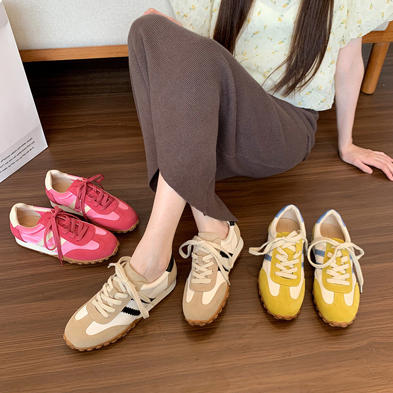 Women's Matching Niche Color Trendy Widened Large Size German Training Sports Casual Shoes