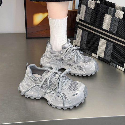 Women's Platform Dad Spring Breathable Mesh Fried Sneakers