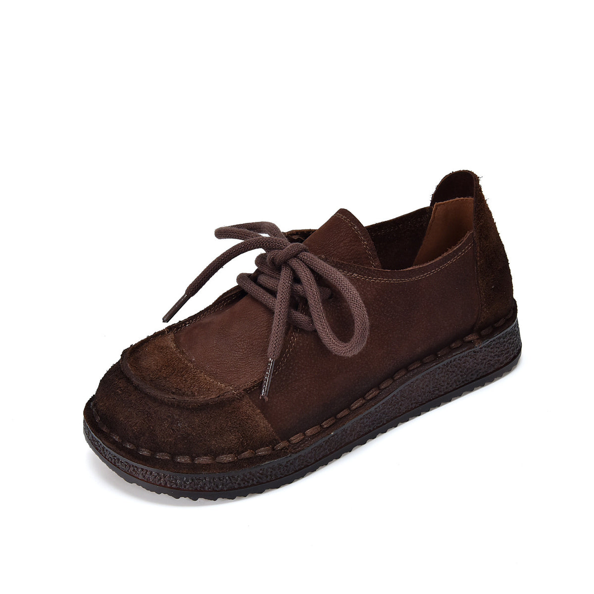 Women's First Layer Cowhide Handmade Retro Pumps Autumn Comfortable Soft Bottom Casual Shoes