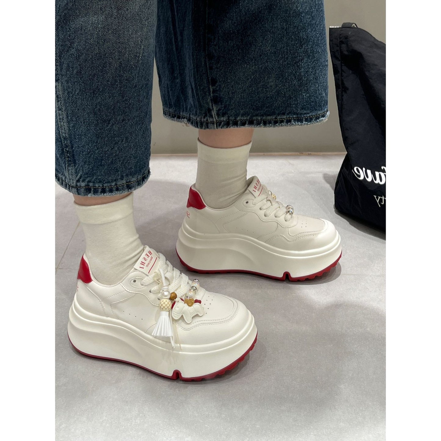 Women's Spring Platform Heightened White For Sneakers