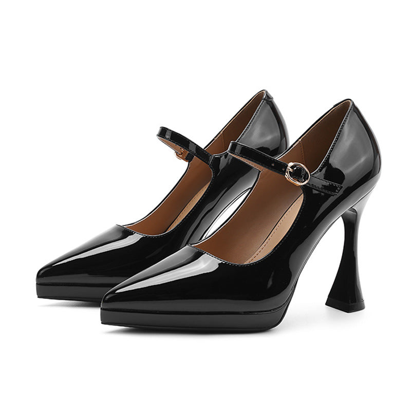 Women's Stiletto Waterproof Platform Pumps Not Tired Feet High Solid Women's Fashion Shoes