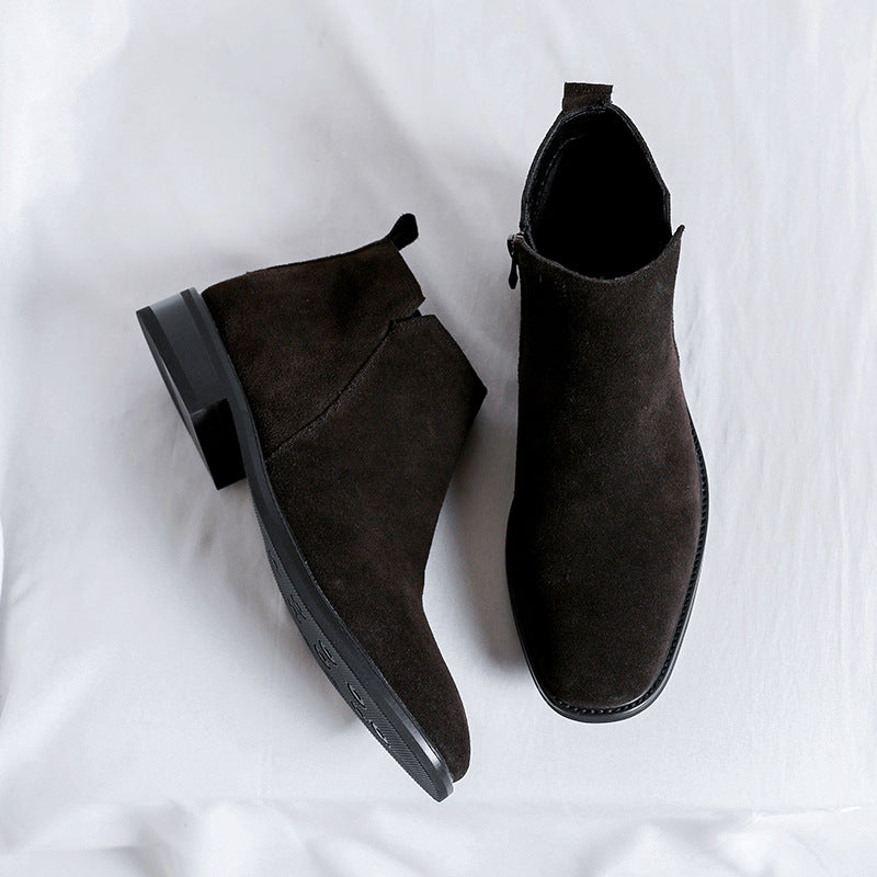 Men's Martin British Ankle Frosted Suede Tide Leather Shoes