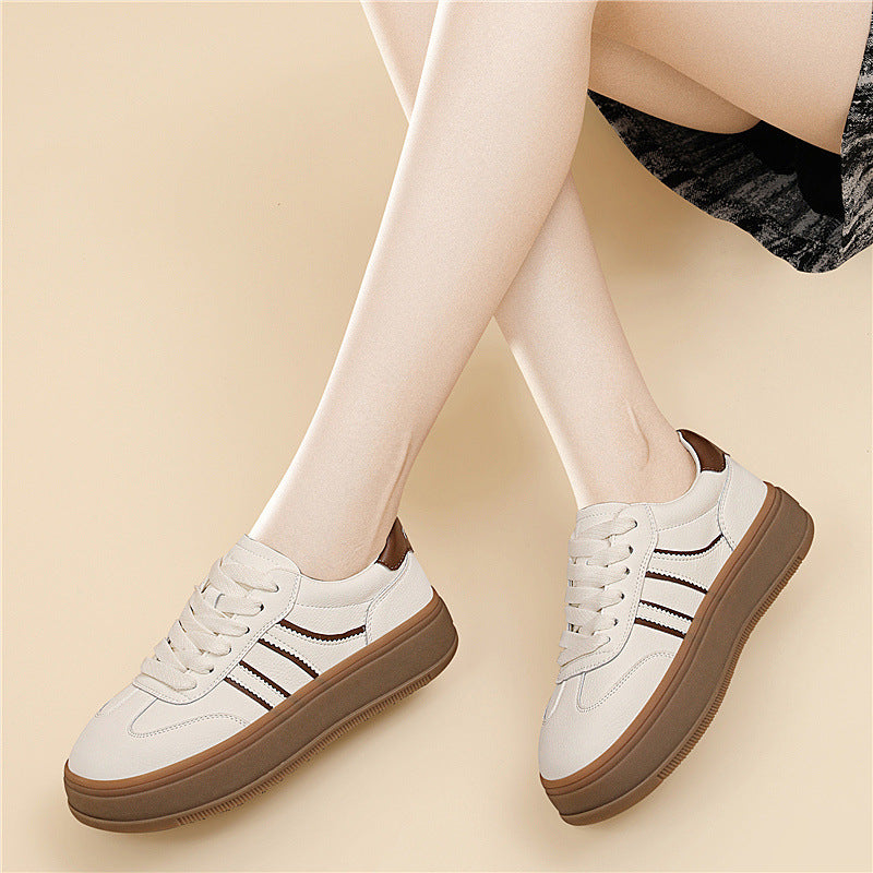 Women's Retro Artistic Style Thick Bottom Increased Daily Round Women's Sports Shoes