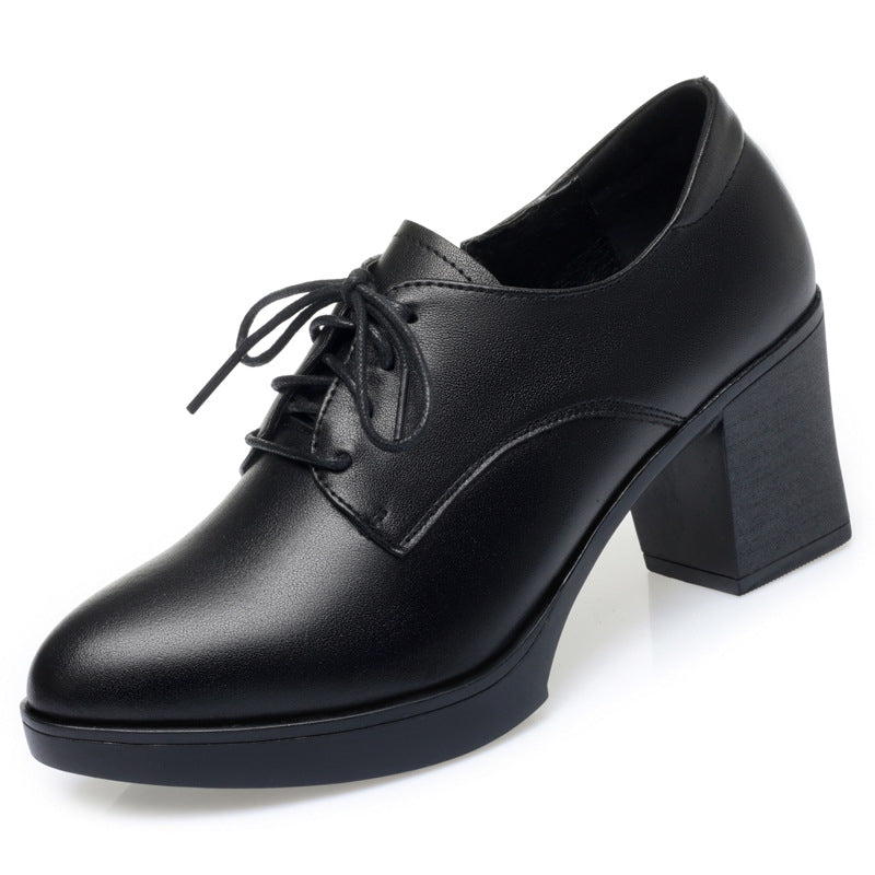 Women's Up Black High Single-layer Genuine Soft Women's Fashion Shoes