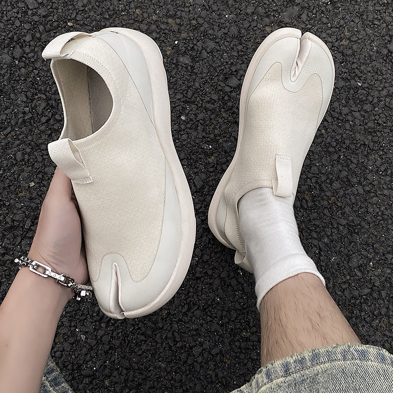 Soft Bottom Split Toe Half Slip-on Breathable Men's Casual Shoes