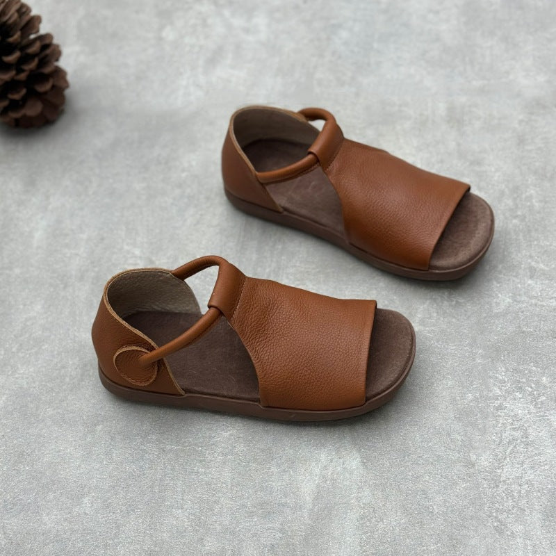 Women's Retro Handmade Genuine Fish Mouth Summer Magic Sandals
