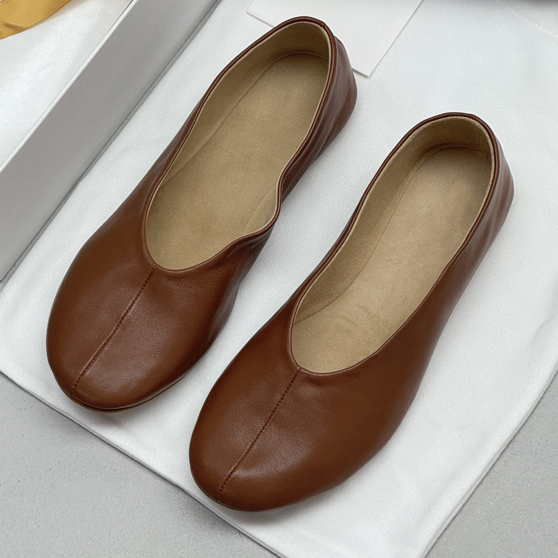 Women's Mary Jane Gold Ballet Super Soft Sheepskin Flat Women's Fashion Shoes