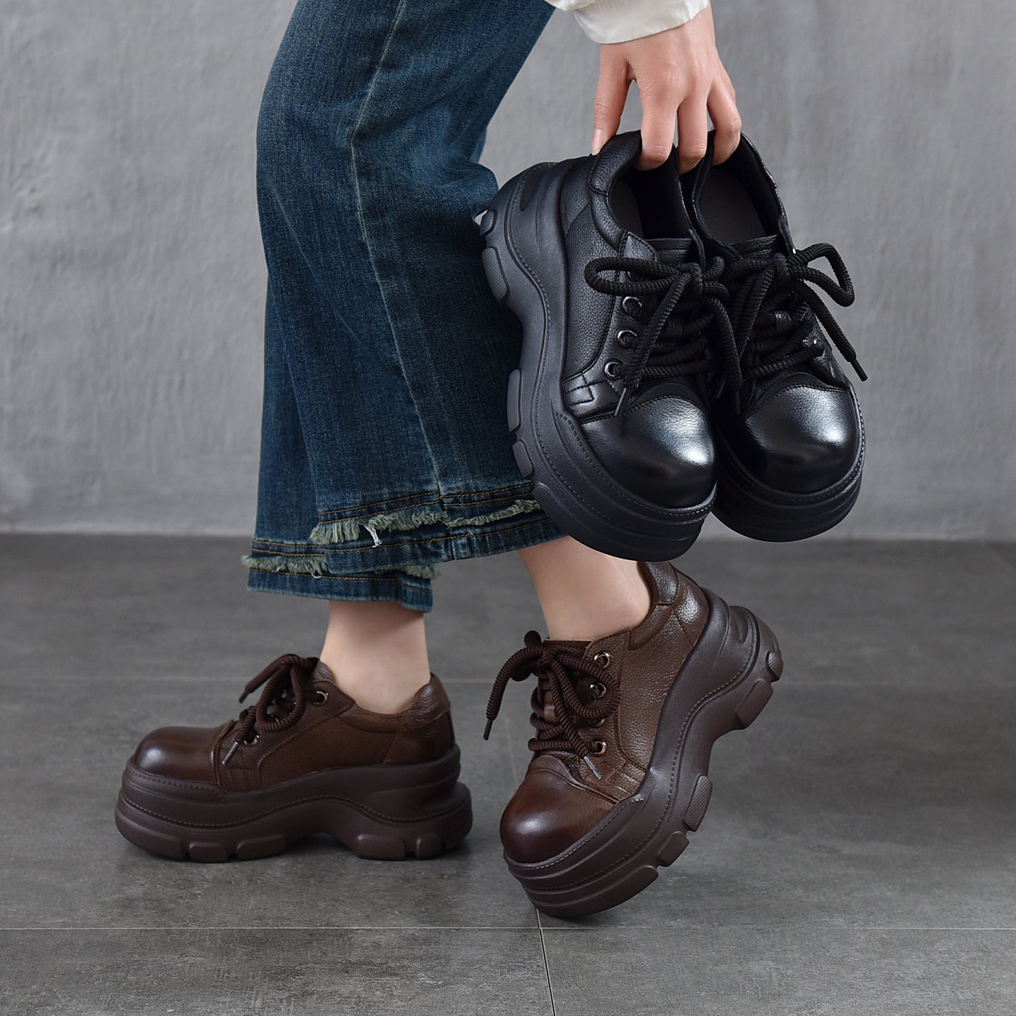 Women's Thick Bottom High Authentic High-cut Spring First Women's Casual Shoes