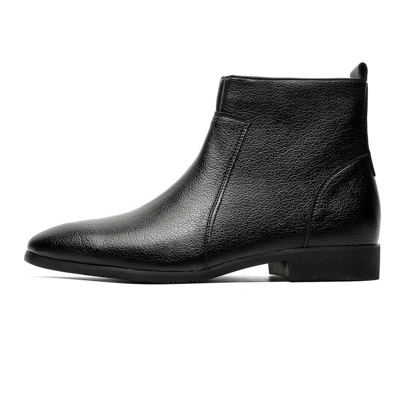 Men's Simplicity Soft Large Size Business Office Side Zipper Boots