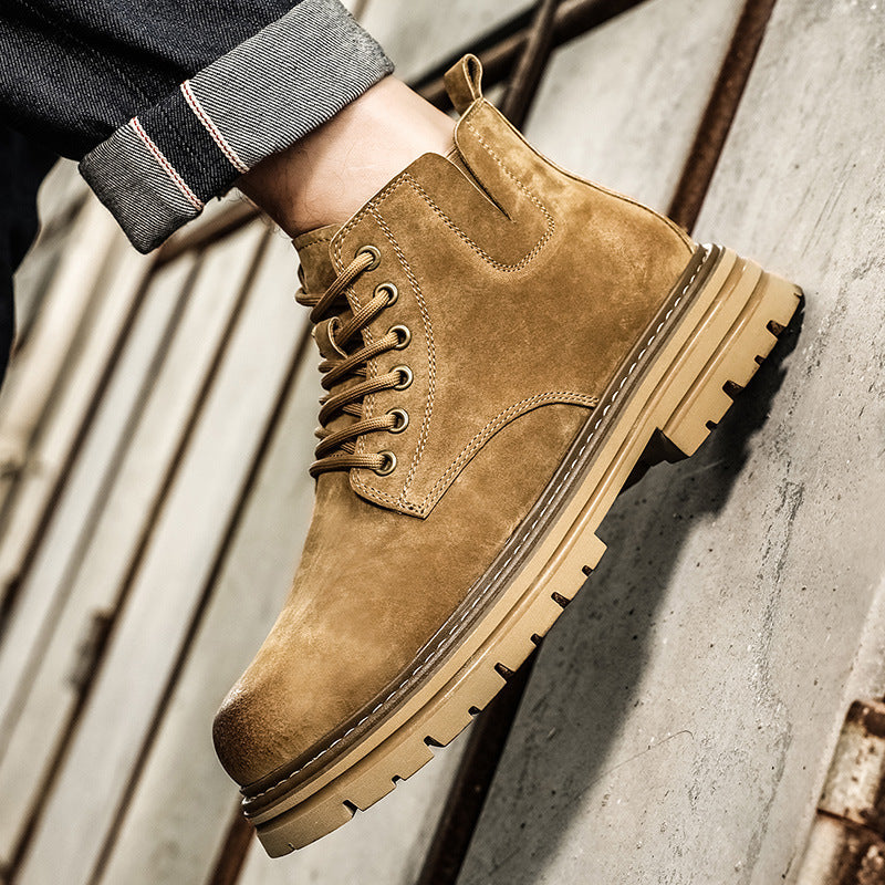 Men's Genuine Fashion Suede British Style Middle Men's Martin Boots