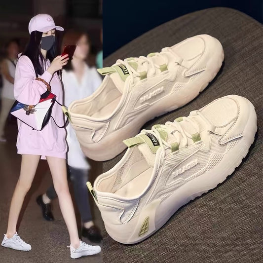 Women's Thick-soled Summer White Breathable Mesh Running Women's Casual Shoes