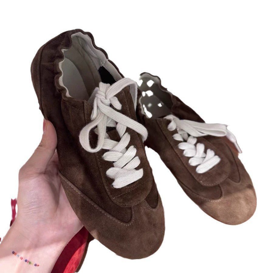 Women's Sheepskin Version Korean Style Comfortable Genuine Women's Sports Shoes