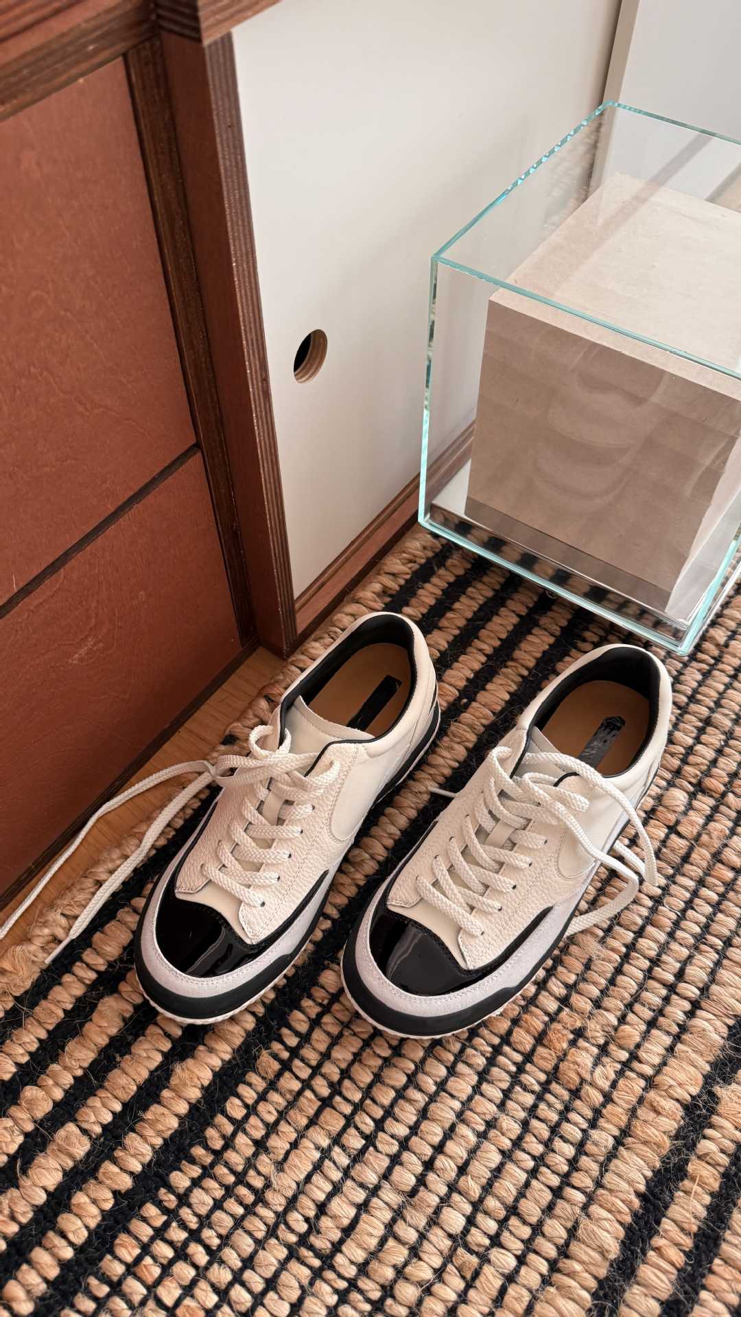 Spring White Board Color Matching Round Toe German Sneakers