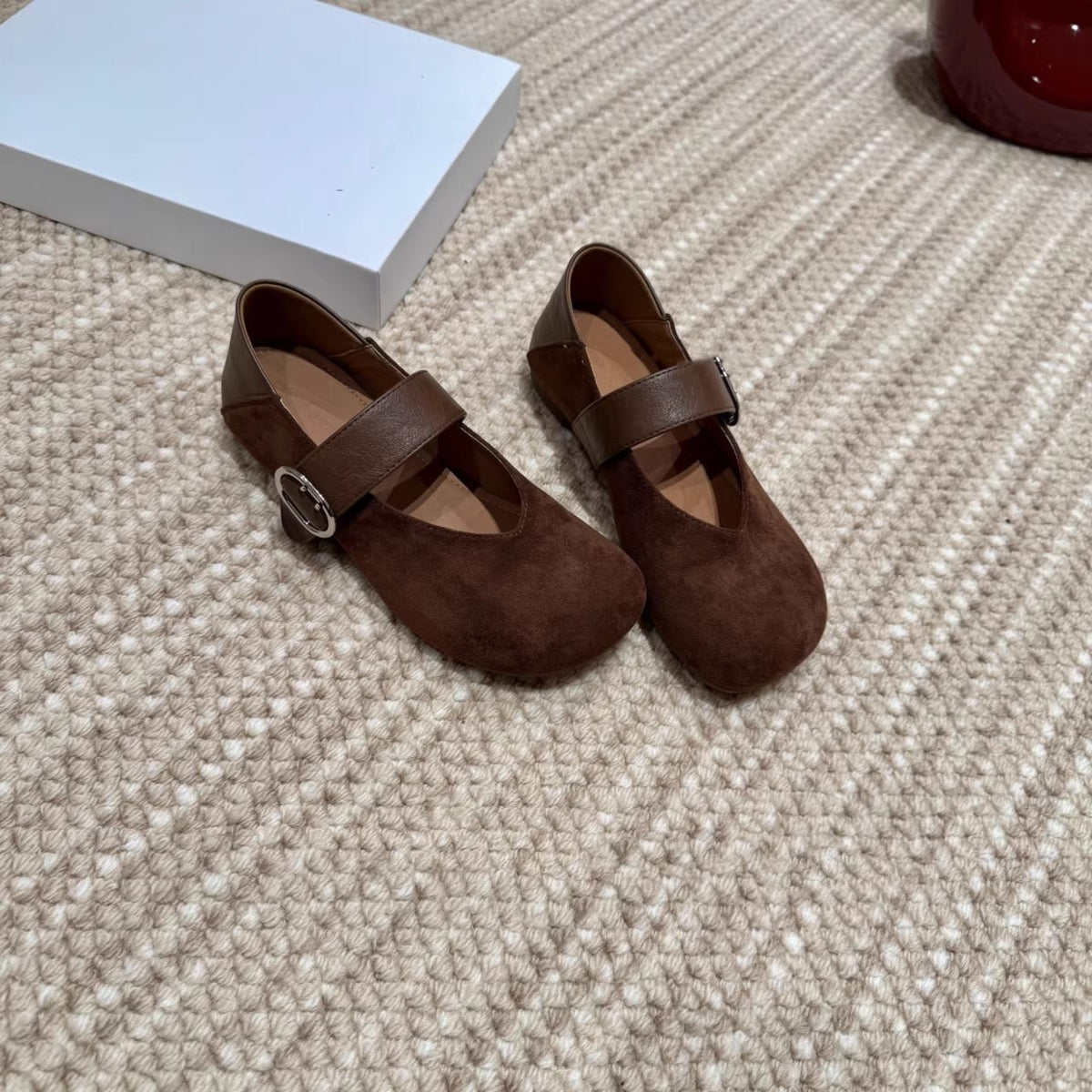 Women's French Style Mary Jane Spring Retro Flat Bottom Two-word Wear Women's Fashion Shoes
