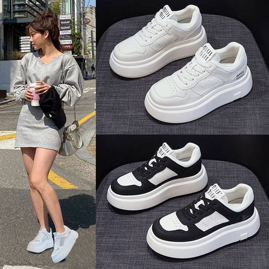Women's Platform Hight Increasing Board Autumn Fashion White Casual Shoes