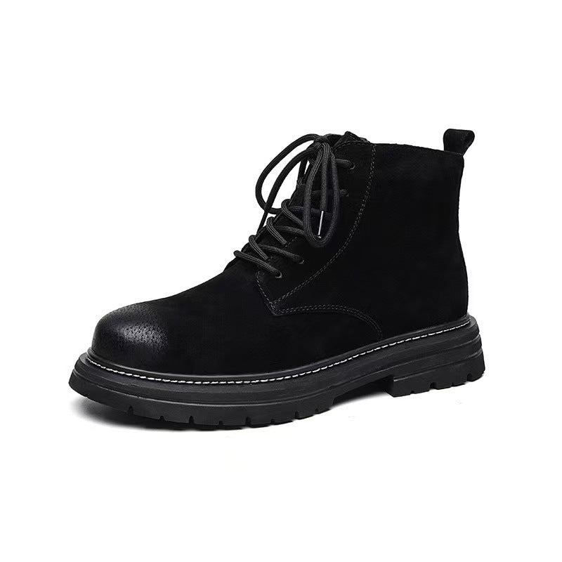 Men's Style Vintage Rhubarb Trend Platform Ankle Outdoor Men's Martin Boots