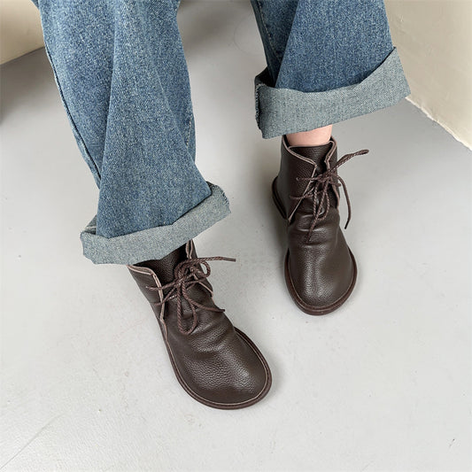 Women's Thick-soled Veet Small Size Martin For Women's Leather Boots