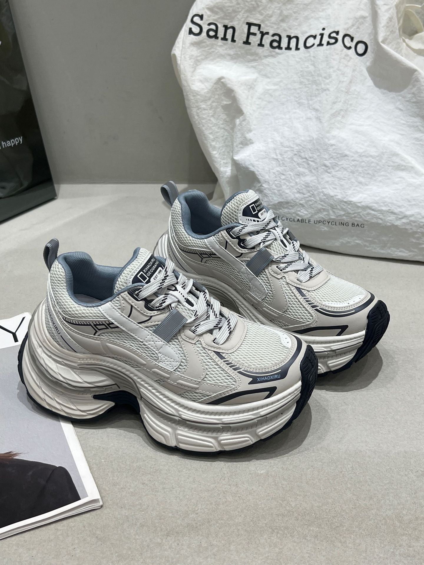 Women's Dad Spring Small Height Increasing Color Sneakers