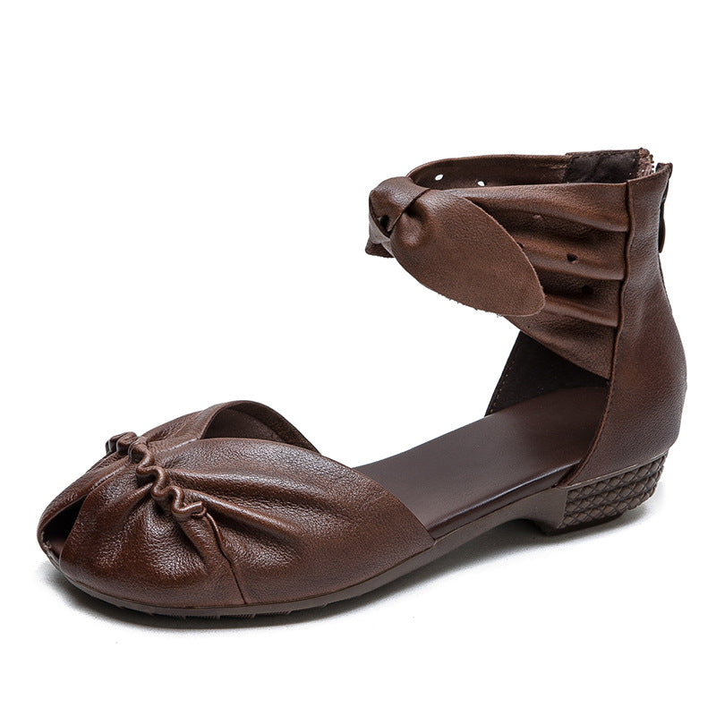 Women's Comfortable Breathable Peep Toe Versatile Fashion Flat Sandals