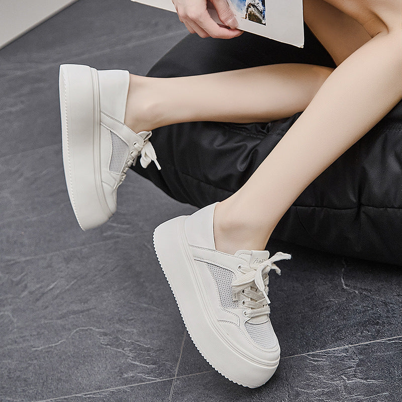 Women's Thick Bottom Breathable White Summer Thin Lightweight Soft Sole Fashion Women's Casual Shoes