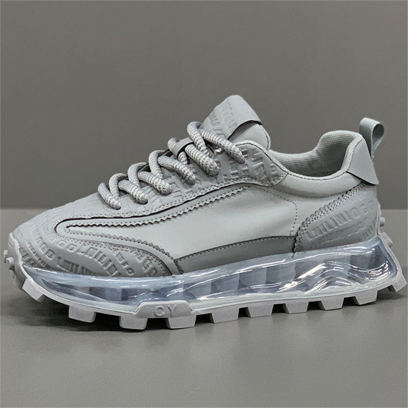 Cover Summer Breathable White Thick-soled Board Increased Korean European Style Men's Sports Shoes