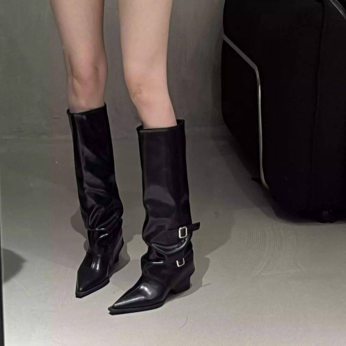 Women's Pointed Brown Tall Knight Spring Pantyhose Long Men's Shoes
