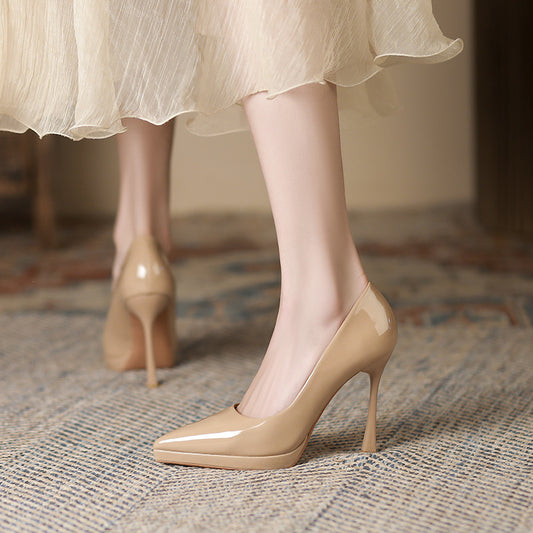 Women's Solid Color Patent Sexy Super High Platform Women's Fashion Shoes