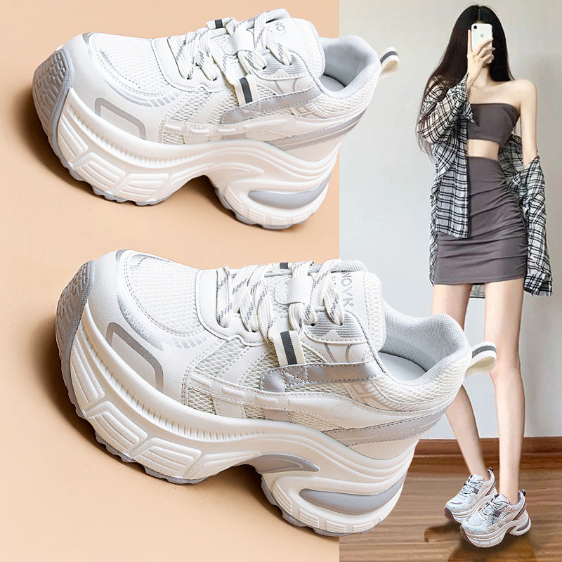 Women's Bottom Heightened Daddy Outer Wear Spring Sports Casual Shoes