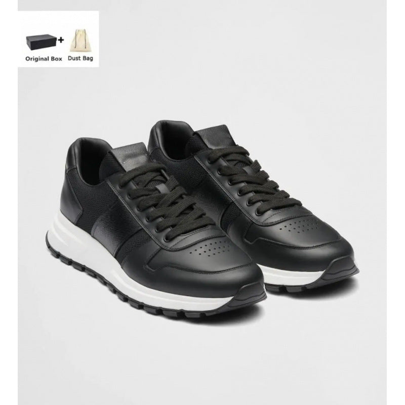 Logo Badge Platform Heightened Daddy Round Toe Lace Women's Sports Shoes