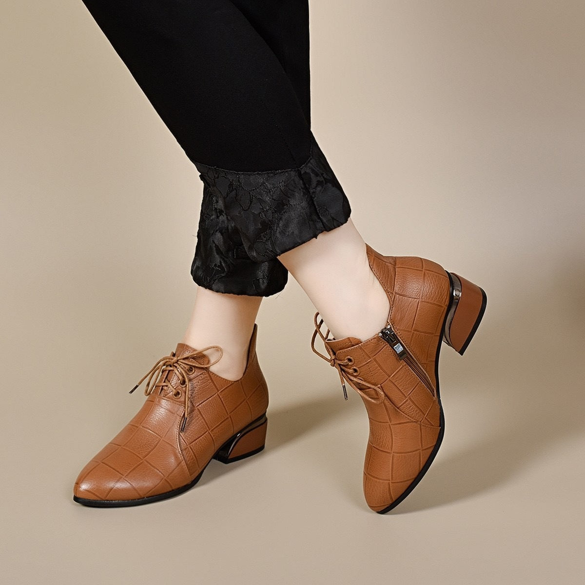 Fashionable Chunky Pointed Comfortable Mom Autumn Heels