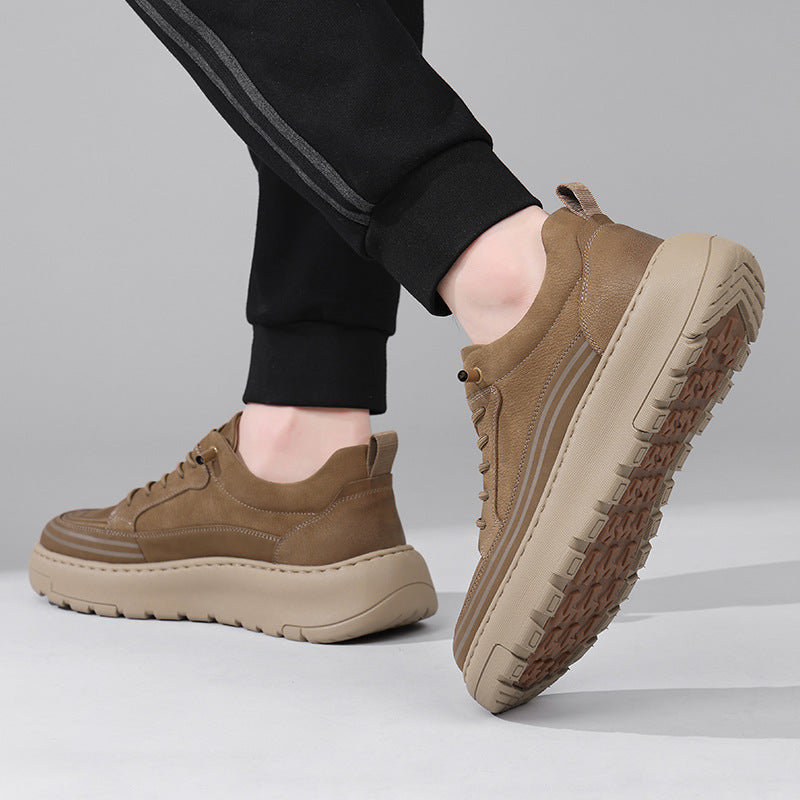 Men's Genuine Spring Versatile Slip-on Lazy Thick Men's Casual Shoes