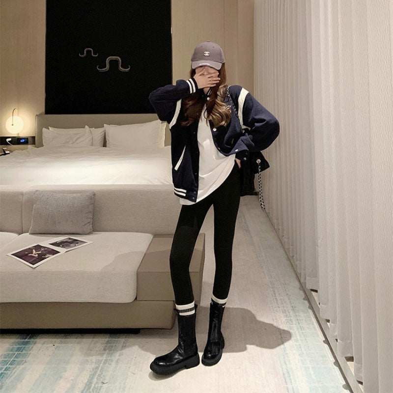 Women's British Style Chelsea Fleece-lined Mid Pleated Smoke Pipe Women's Leather Boots