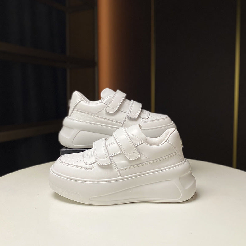 European Goods Spring Thick-soled Wool Fleece Lined White Sports Casual Shoes
