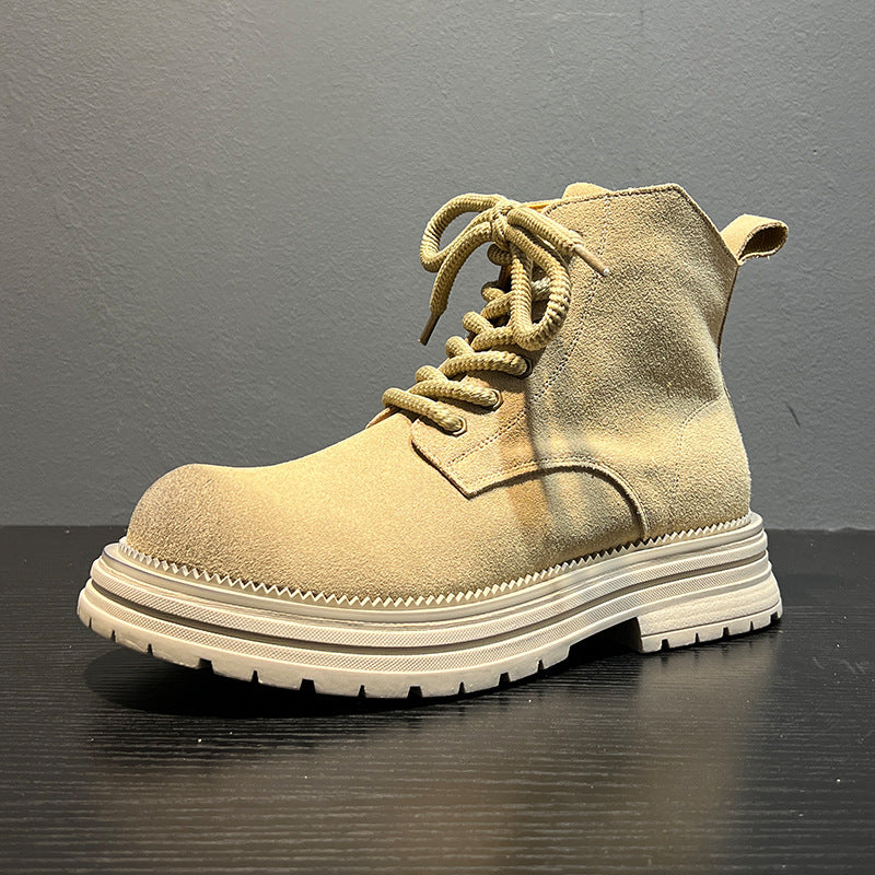 Men's Autumn Motorcycle British Style Retro Ankle Men's Leather Boots