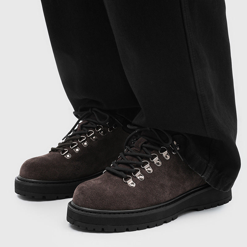 Toe Invisible Elevated Comfortable American Retro Classic Winter Commute Men's Casual Leather Shoes