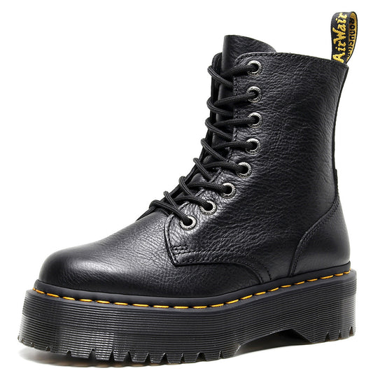 Women's & Men's Martin Side Zipper Lychee Pattern Ankle Women's Leather Boots