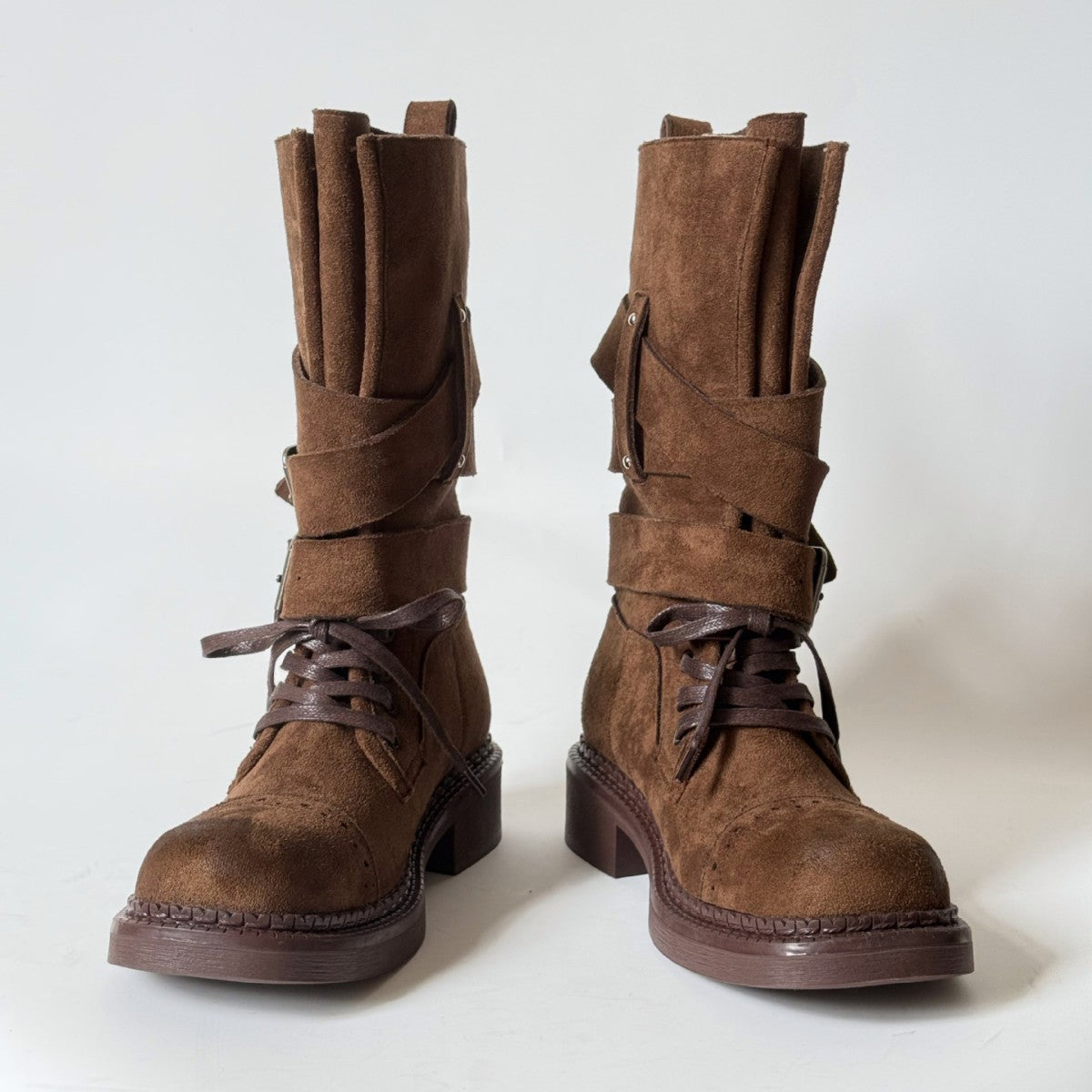 Women's Retro Martin Autumn Thick Bottom Belt Women's Leather Boots